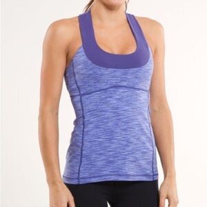 Lululemon Scoop Neck Tank in Royalty Space Dye Blue • size US 4